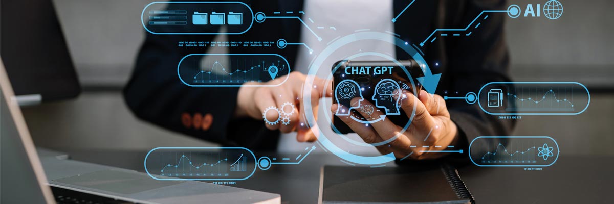 Iconos digitales de Chat GPT e IA