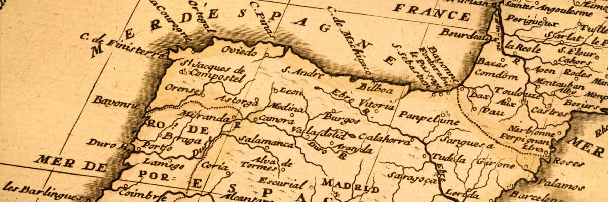 Mapa antigüo de la península ibérica Mapa antigüo de la península ibérica