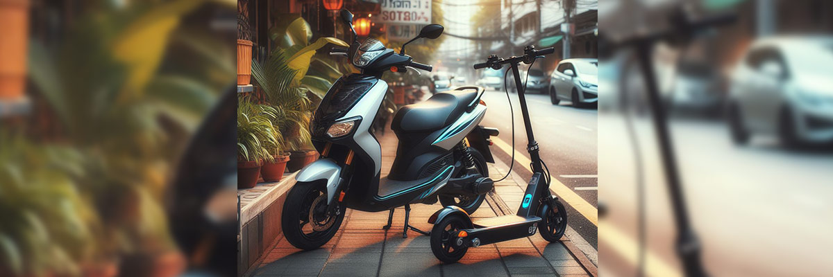Motocicleta de 125 cc y scooter eléctrico