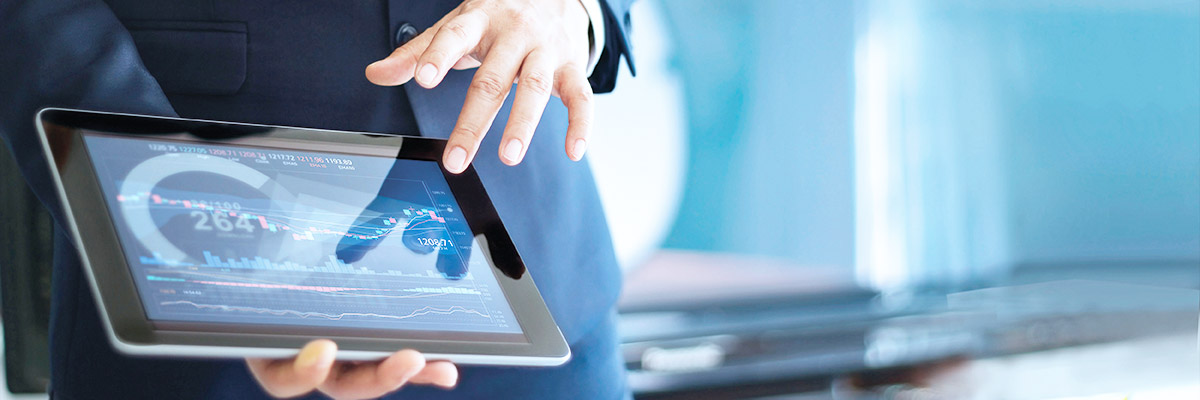Mostrando en tablet datos financieros