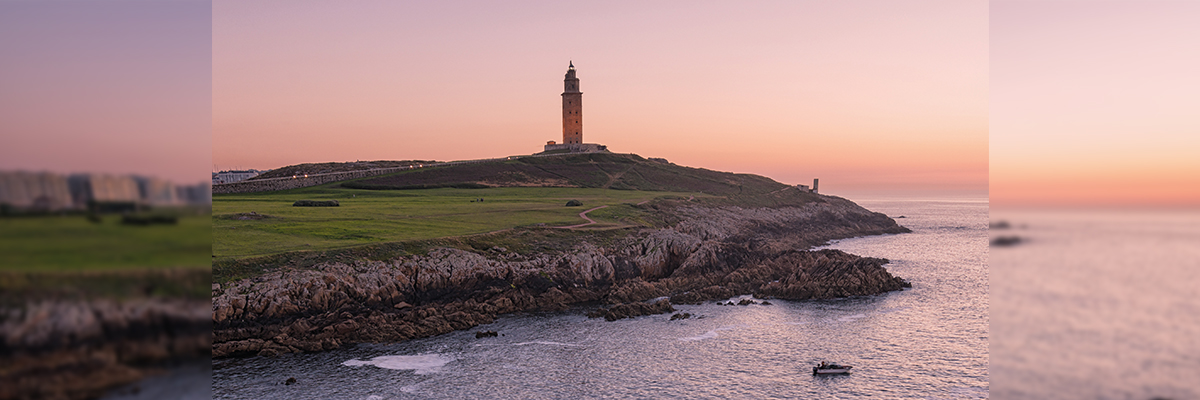 Vista del faro de Hércules en A Coruña