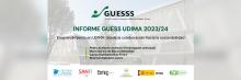 Informe GUESS UDIMA 2023/24 Portada informe GUESS UDIMA 2023/24: emprendimiento, colaboración y sostenibilidad; autores y logos institucionales.